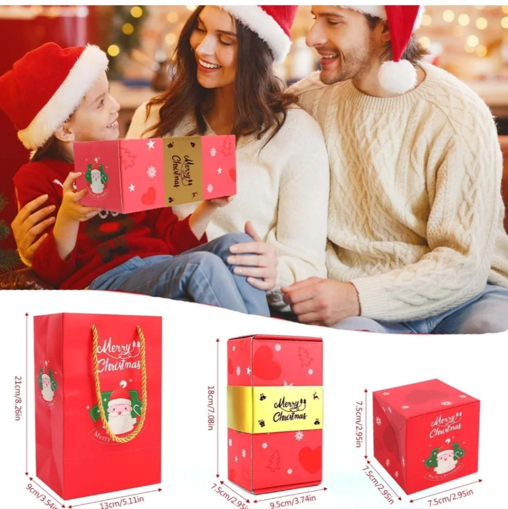 Red Christmas Pop-Up Explosion Surprise Gift Box with Santa Design 12pc